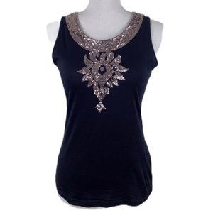 NWOT  TORY BURCH Sequin Tank Top (Dark Blue/Navy)